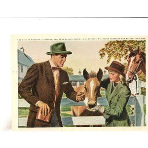 Stetson Hats Advertising Print Ad VTG Phillip Dormont Illustration Equestrian